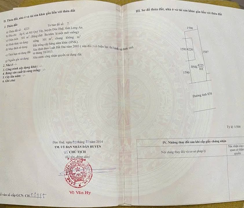 Đất Mặt Tiền ĐT838 Đức Huệ 370m² - Giá Đầu Tư 2 Tỷ