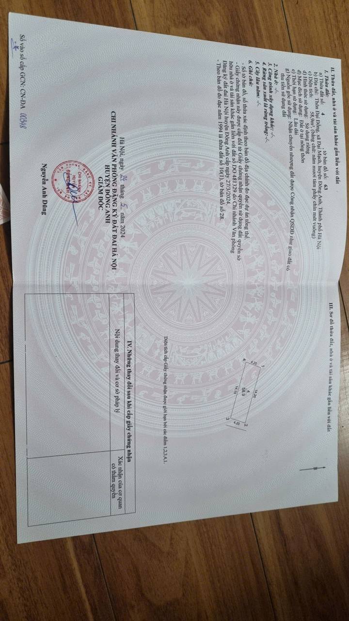 Đất nền Sổ đỏ chính chủ 58m² Đại Đồng, Đông Anh - Sẵn sàng đầu tư