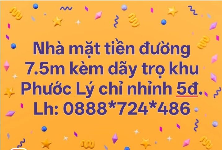 Nhà Mặt Tiền Phước Lý 105m² - 4PN Trọ Dòng Tiền 10 Triệu/Tháng - Giá 5 Tỷ