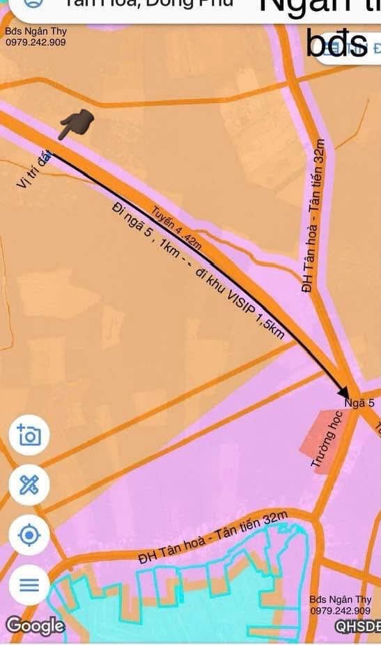 Đất nền Đồng Phú 260m² - Sổ sẵn, giá 600 triệu, gần ngã 5 trường học