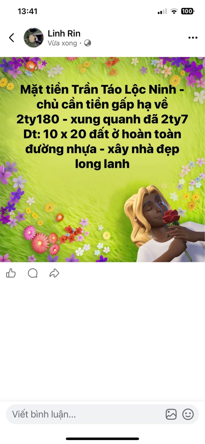 Đất Mặt Tiền Trần Táo Lộc Ninh 200m² - Giá Sốc 2.18 Tỷ