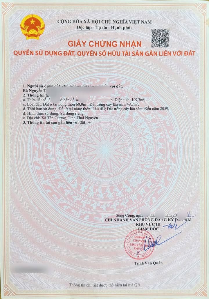 Đất nền Tân Cương, TP. Thái Nguyên 109m² - Sổ đỏ rõ ràng, đường thông thoáng