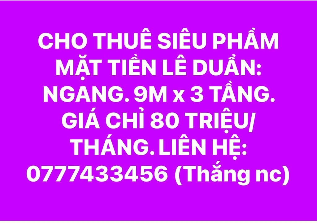 Cho thuê nhà mặt tiền Lê Duẩn, Đà Nẵng - 270m² x 3 tầng, Kinh doanh đỉnh cao!