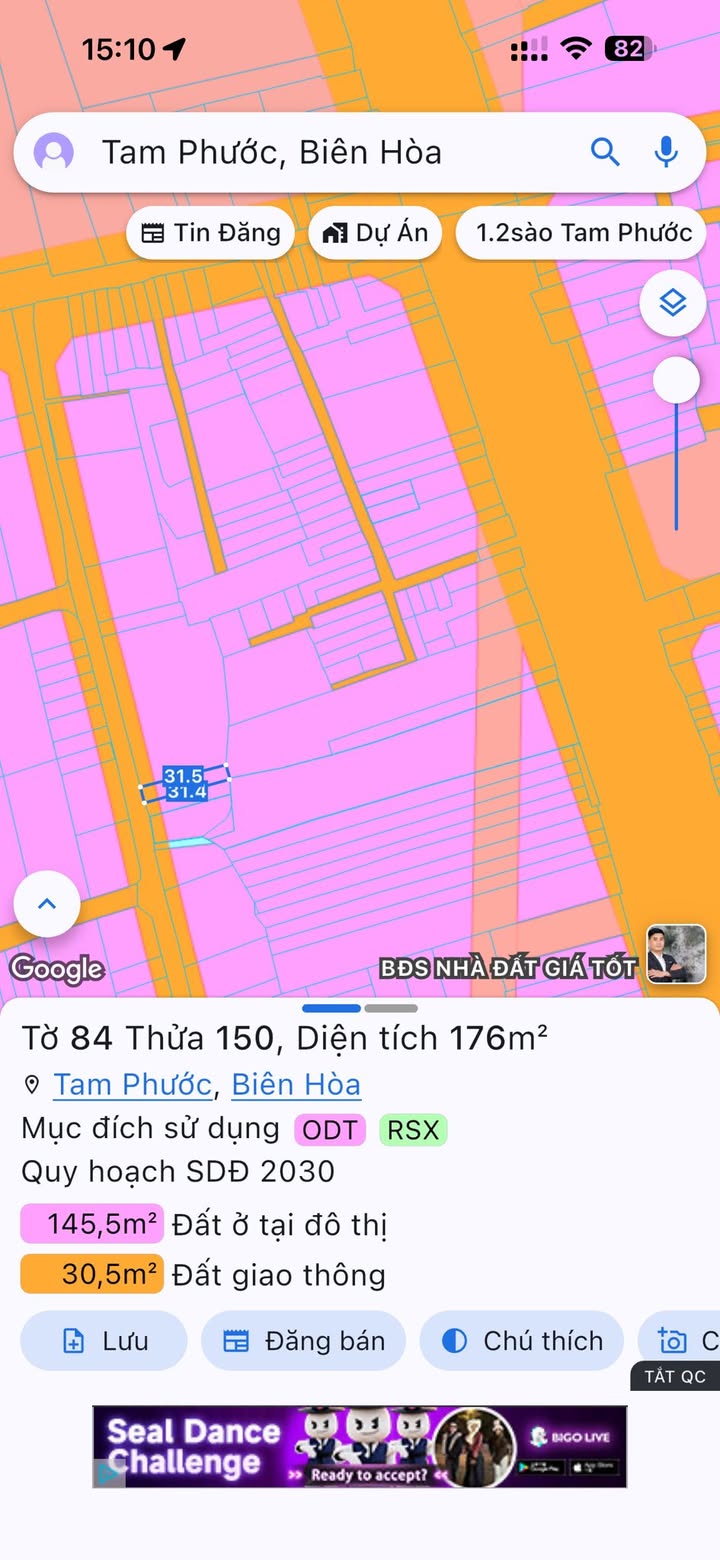 Đất nền Tam Phước, Biên Hòa 155m² sổ sẵn - Giá 2.2 tỷ