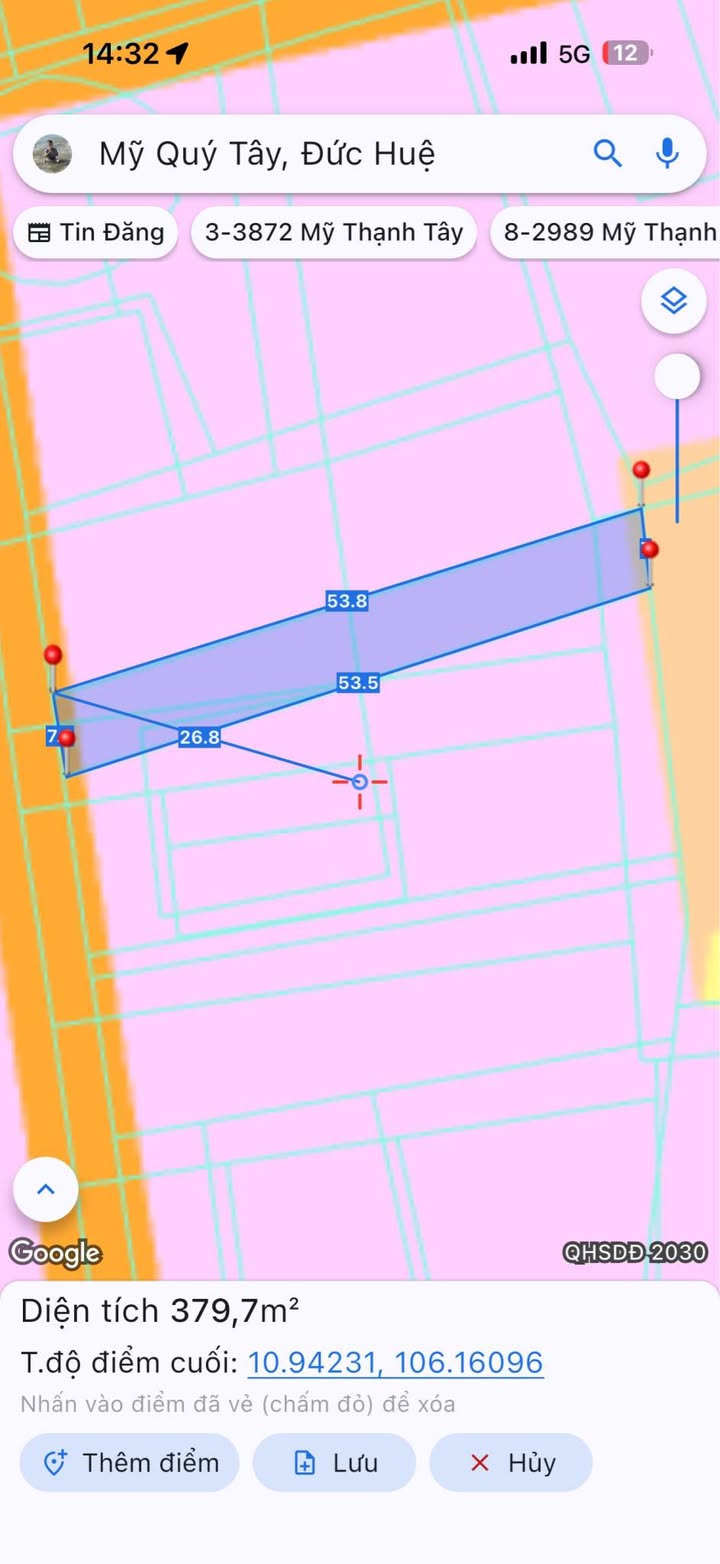Đất nền mặt tiền nhựa Chân Tóc, Đức Huệ 385m² - Giá 750 triệu