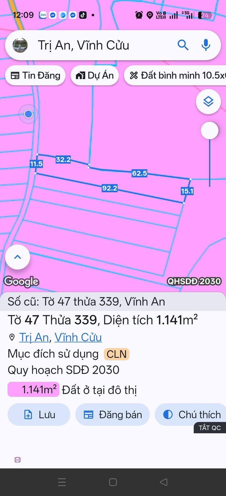 Đất Vĩnh An, Vĩnh Cửu 1141m² Sổ Hồng Sẵn - Giá Gấp 888 Triệu