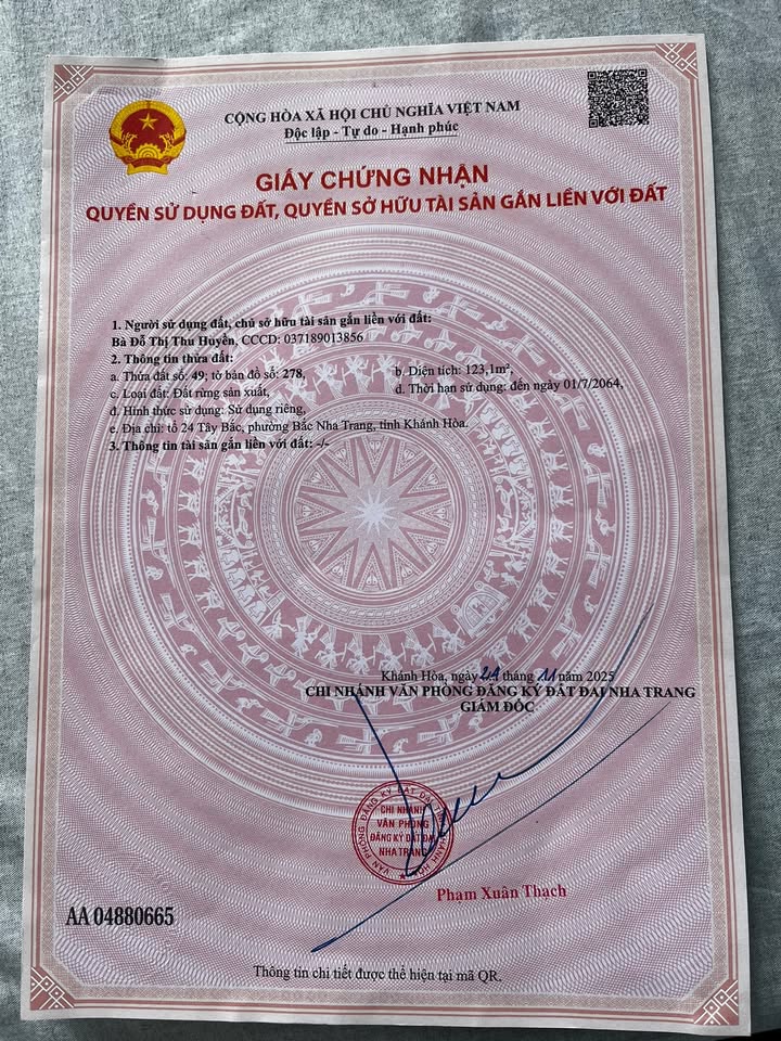 Bán đất 123.1m² Vĩnh Hải, Nha Trang - View đẹp, giá 1.1 tỷ