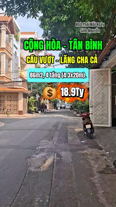 Nhà Phố Tân Bình - Lô Góc 2 Mặt Tiền Hẻm 8m, Gần Cộng Hòa