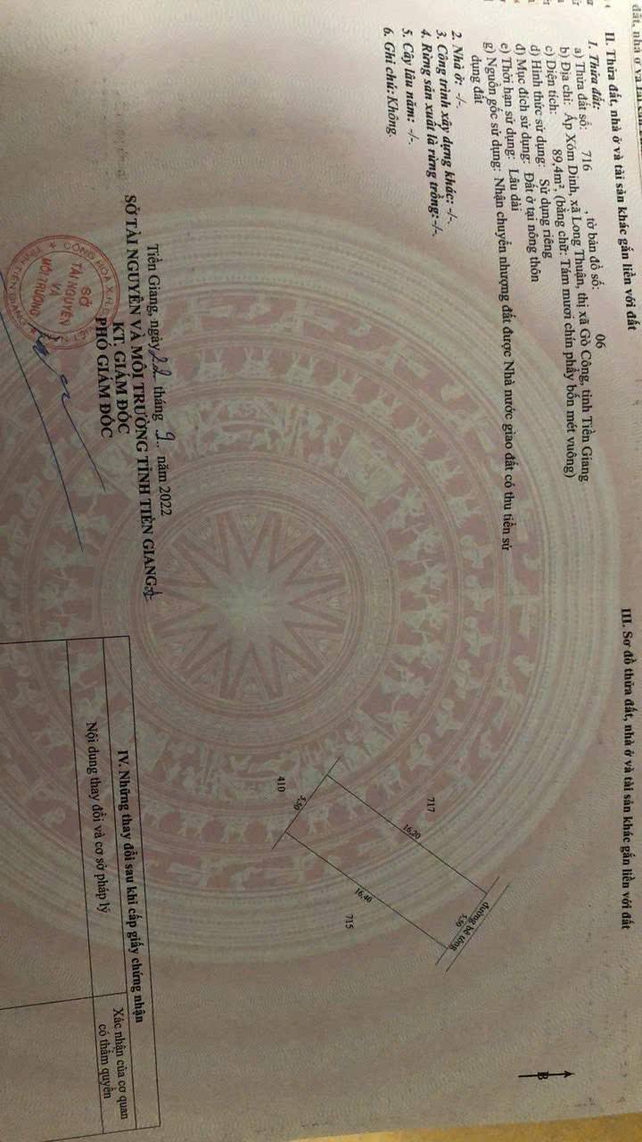 Bán Đất Thổ Cư Xóm Dinh, Gò Công Tây - 90m² Giá Tốt