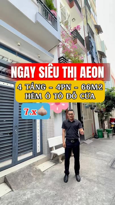 Nhà 4 Tầng HXH Đỗ Cửa 66m² Gần Aeon Tân Phú - Chỉ 7 Tỷ