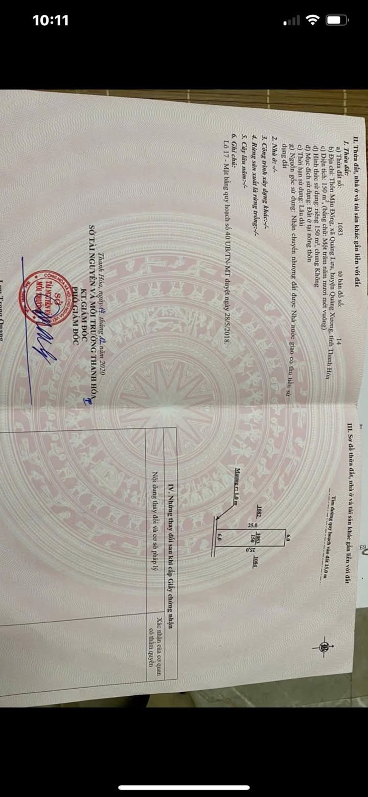 Đất nền Quảng Lưu 150m² - Sổ đỏ full thổ, giá hơn 1 tỷ