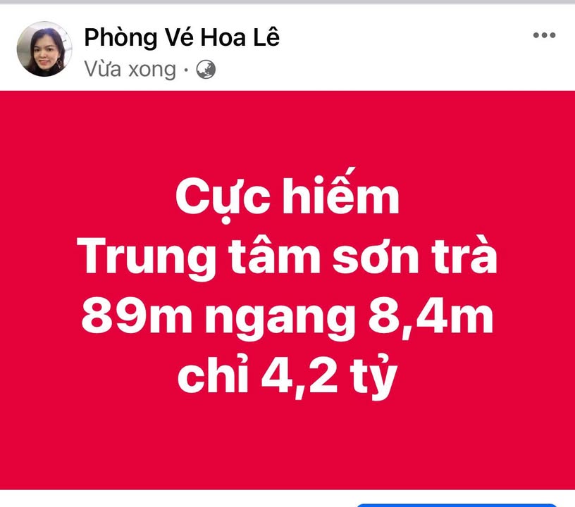 Đất Sơn Trà 89m² - Sổ Hồng Vuông Vức, 4.2 Tỷ - Gần Biển Mỹ Khê