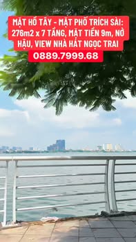 Mặt phố Trích Sài 276m² x 7 Tầng - View Hồ Tây, Nhà Hát Ngọc Trai