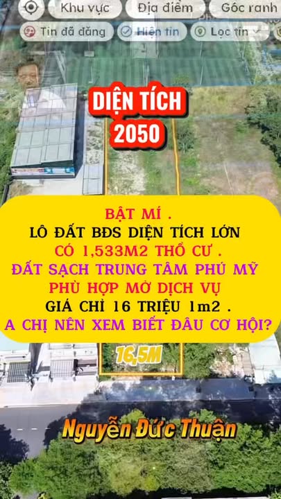 Đất Vàng Phú Mỹ 1533m² Sổ Đỏ - Cơ Hội Đầu Tư Sinh Lời Vượt Trội