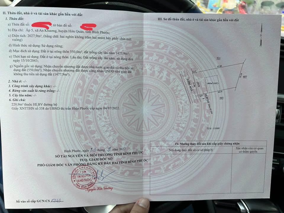 Đất Nền Hớn Quản, Bình Phước 2027m² - Giá Tốt Đầu Tư