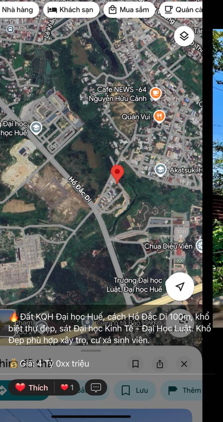 Đất KQH Đại học Huế 108m² - Sổ hồng chính chủ, hướng Đông Bắc