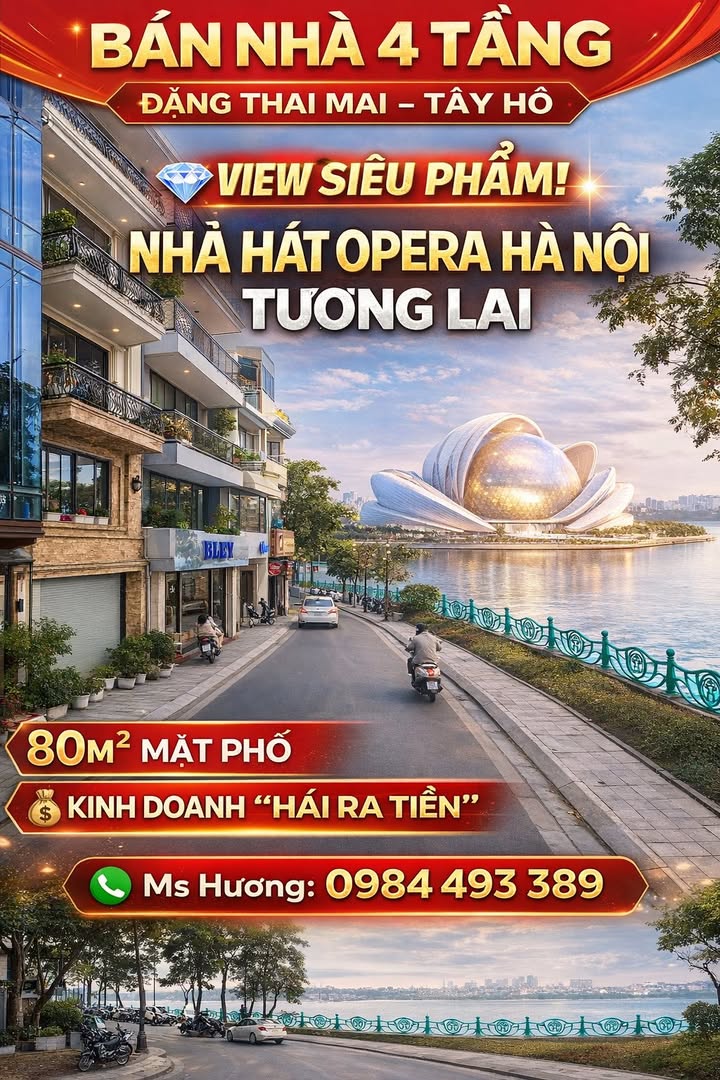 Nhà Mặt Phố Đặng Thai Mai, Tây Hồ - 80m² Kinh Doanh Đỉnh Cao