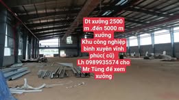 Cho thuê xưởng 5000m² KCN Bình Xuyên, Vĩnh Phúc - Trạm 1500KVA, PCCC tự động