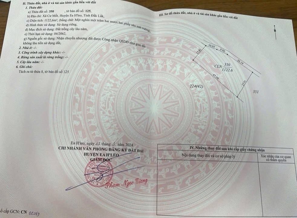 Bán Đất Cư Mốt, Ea H'leo, Đắk Lắk - 360m² Mặt Đường Bê Tông