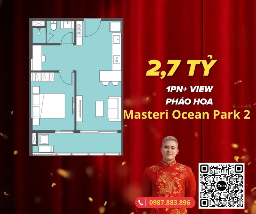 Căn hộ 1PN+ Masteri Grand Park 47m² - Giá 2.7 tỷ