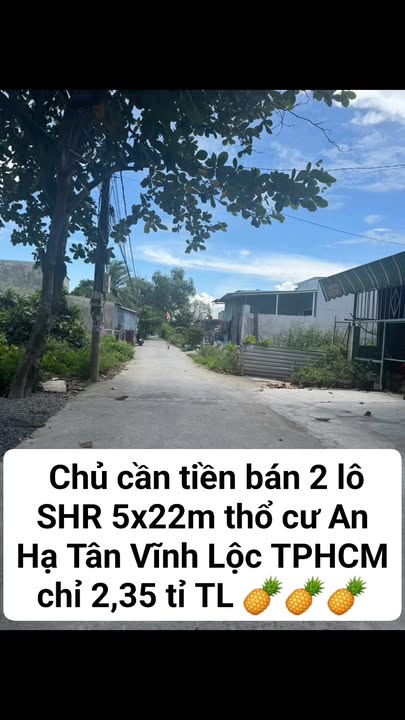 Bán Gấp 2 Nền Đất 90m² Sổ Hồng Riêng Đường An Hạ, Bình Chánh - Giá 2.35 Tỷ