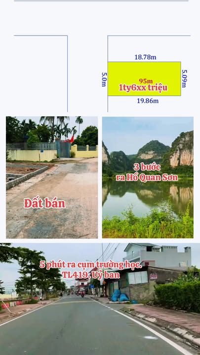 Bán Đất Nền 95m² Mỹ Đức - 1.6 Tỷ, Gần Hồ Quan Sơn, Sổ Đỏ Sẵn Sàng