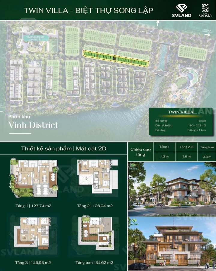 Biệt thự song lập The Sensia, Trà Vinh - 180m² giá tốt, 11.8 tỷ