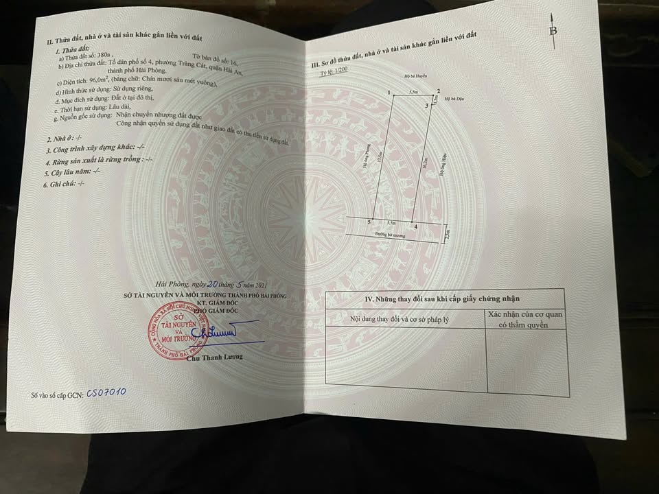 Bán đất Tràng Cát Hải Phòng 96m² - Sổ đỏ chính chủ, giá tốt đầu tư