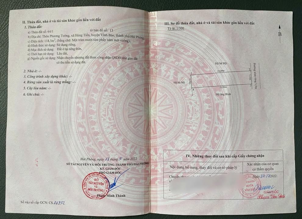 Đất Vĩnh Bảo - 118m² - Sổ Hồng Chính Chủ - Giá Đầu Tư Cực Tốt