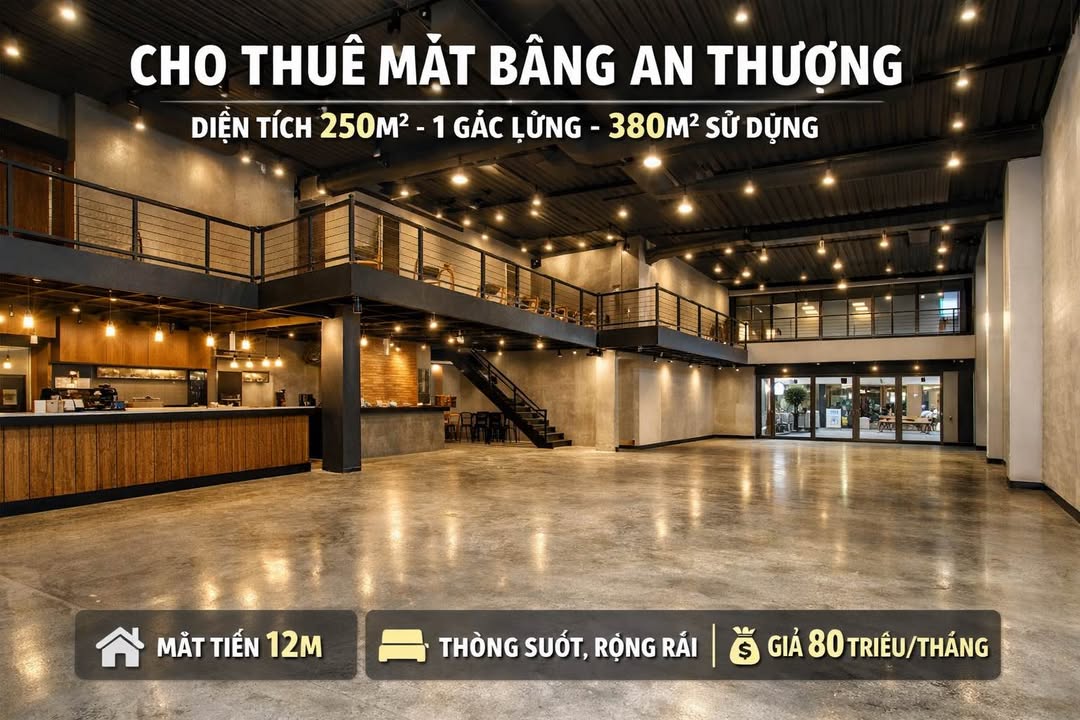 Mặt bằng 250m² An Thượng, Đà Nẵng - Kinh doanh sầm uất, giá 80 triệu