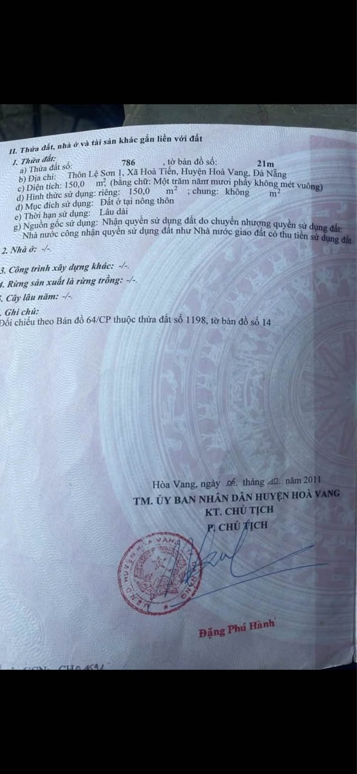 Bán Đất Nền Kiệt Ô Tô 4m Hòa Tiến, Đà Nẵng - 150m² Giá 1.52 Tỷ