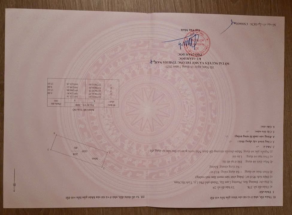 Bán gấp đất 85m² Phường Lam Hạ, Phủ Lý - Hướng Tây, Sổ hồng