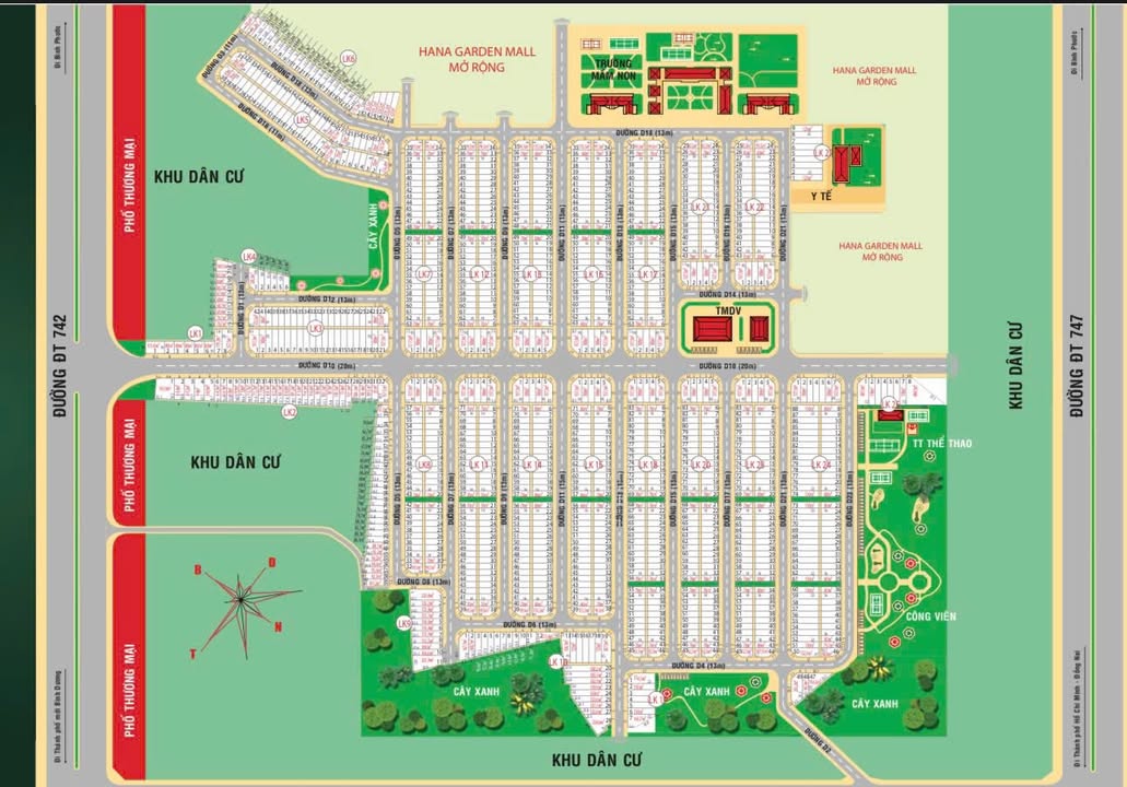 Đất nền Hana Garden Mall Bình Dương - 70m² Giá 650 Triệu - Sổ Hồng Sẵn Sàng