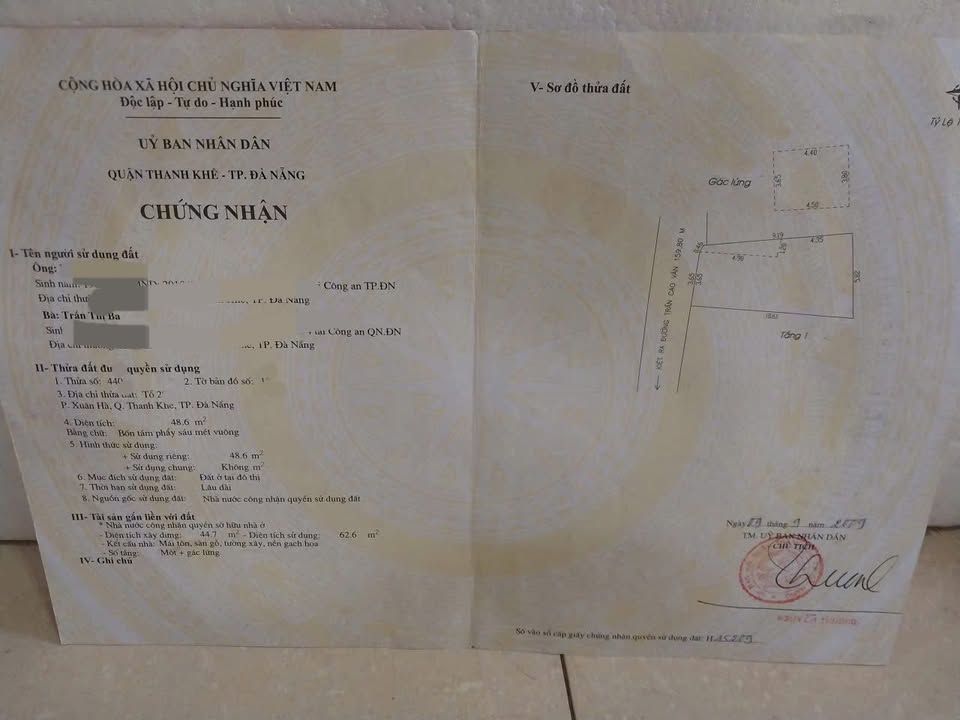 Bán đất tặng nhà C4 48.6m² Nguyễn Tất Thành, Đà Nẵng - Giá 3.8 tỷ