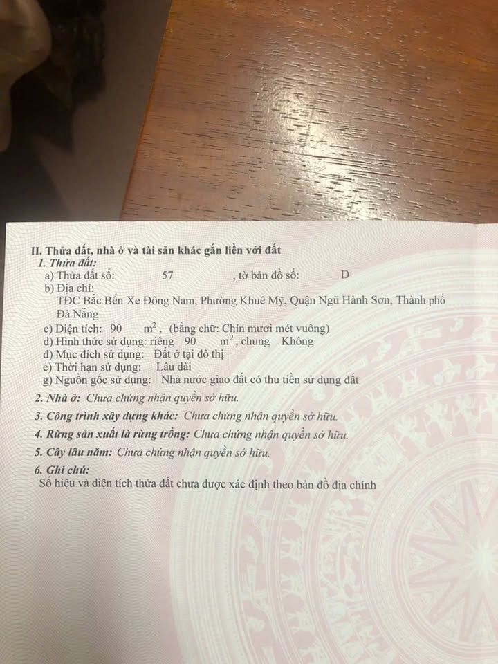 Bán Đất Nền 90m² TĐC Bắc Bến Xe Đông Nam, Ngũ Hành Sơn - Giá Thỏa Thuận