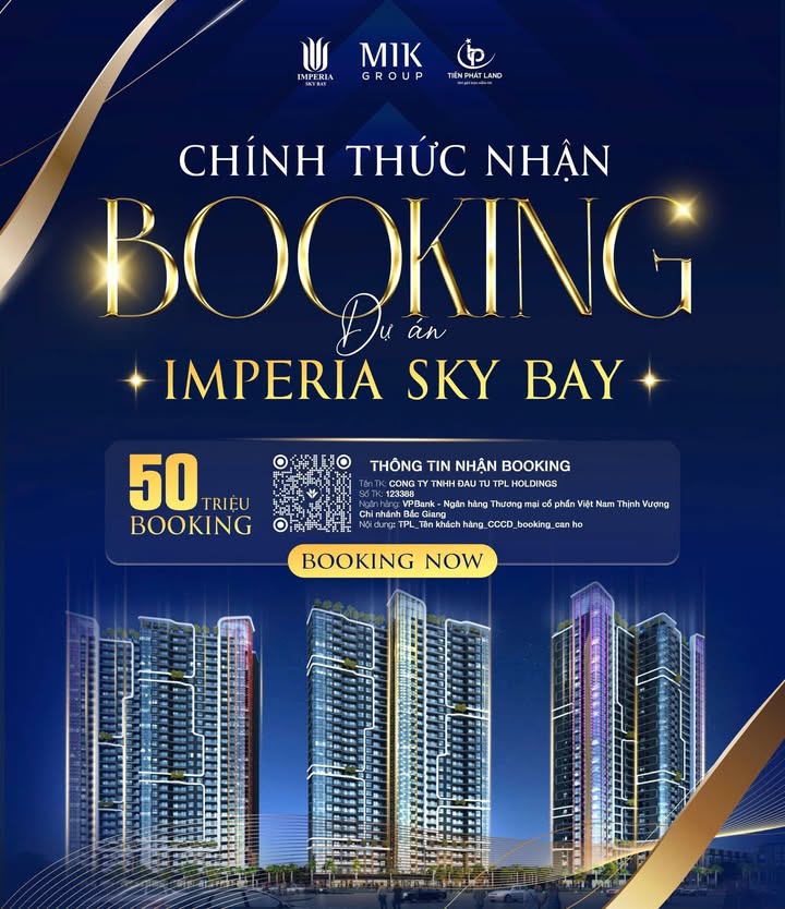 Chung cư Imperia Sky Bay Bắc Giang - Căn hộ cao cấp 58m² - Sẵn sàng booking