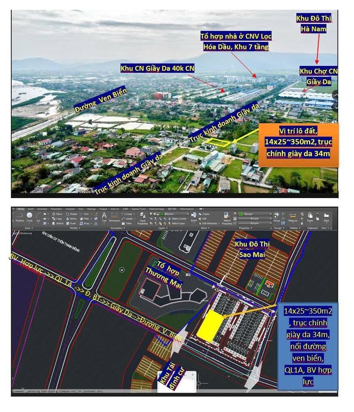 Đất nền kinh doanh mặt tiền 34m Phường Hải Thanh, Nghi Sơn - 350m²