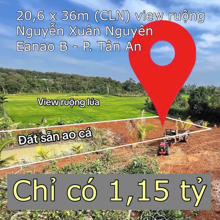 Đất Vườn 742m² Đắk Lắk - View Ruộng Thoáng Đãng, Sẵn Ao Cá