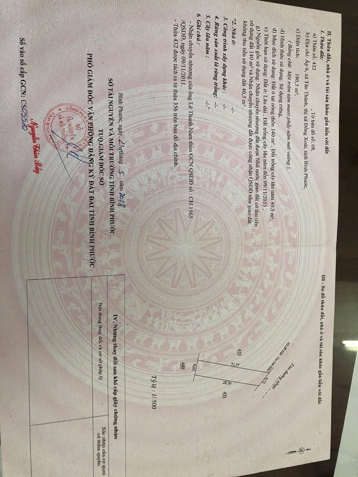 Đất nền 180m² Đồng Xoài - Sổ đỏ 730tr, gần chợ Tân Thành