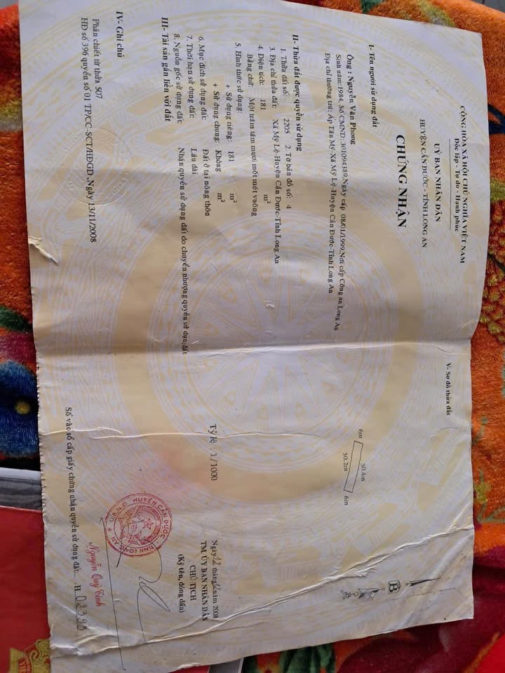 Bán Đất Nền Đức Hòa, Long An - 180m² Mặt Tiền Đường Lớn, Giá 2 Tỷ