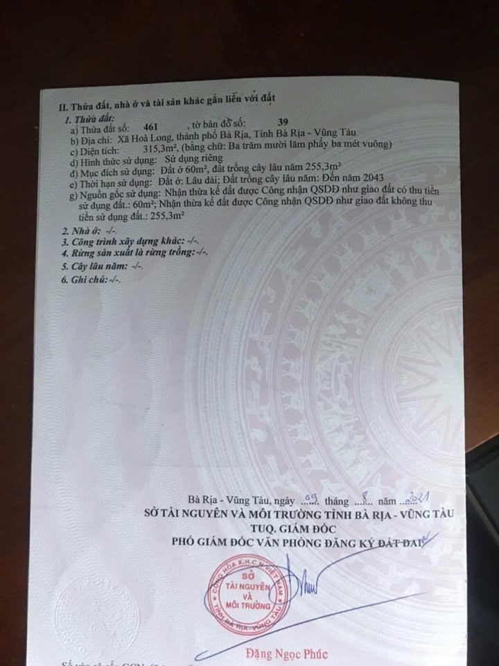 Đất Vàng 315.3m² Mặt Tiền Hùng Vương, TP. Bà Rịa - Sổ Đỏ Sẵn Sàng