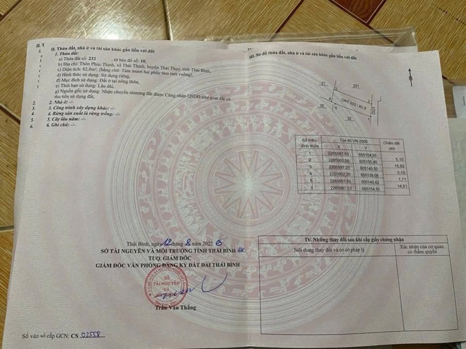 Đất nền Thái Thuỵ 82m² giá từ 3xx triệu - Ngõ ô tô, full thổ cư