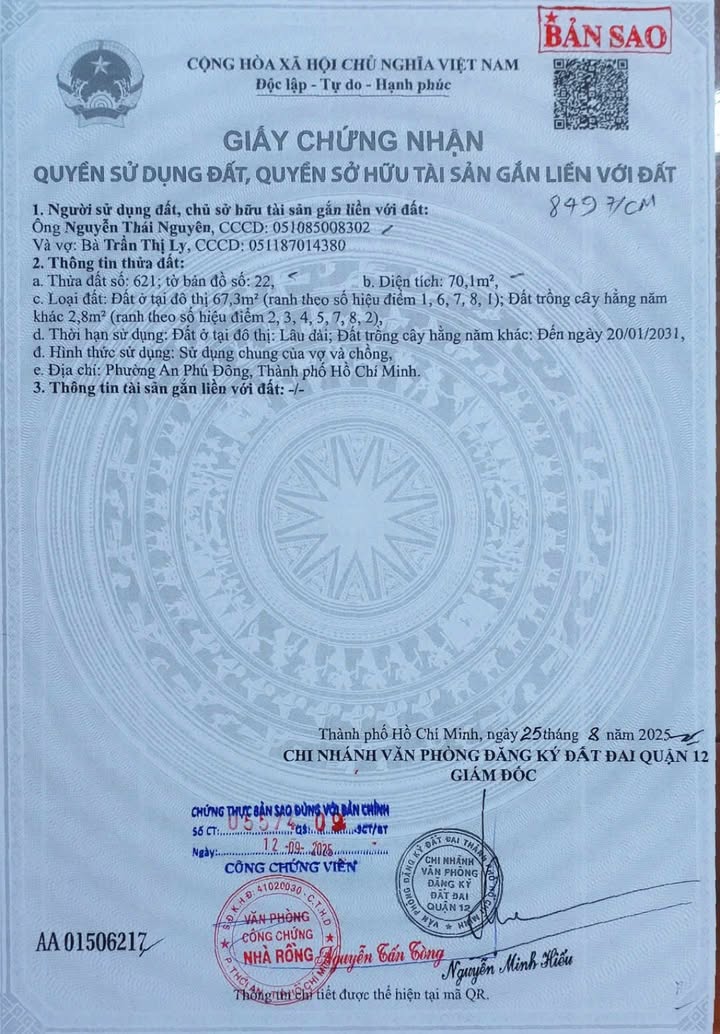 Đất nền TL19 Q12 70m² 3,8 tỷ - Sổ đỏ chính chủ