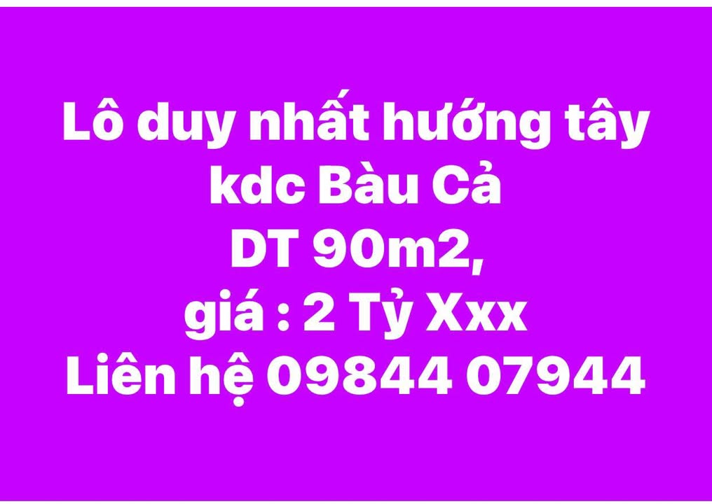 Đất nền KDC Bàu Cả, Mộ Đức - 90m² Hướng Tây, Giá Tốt
