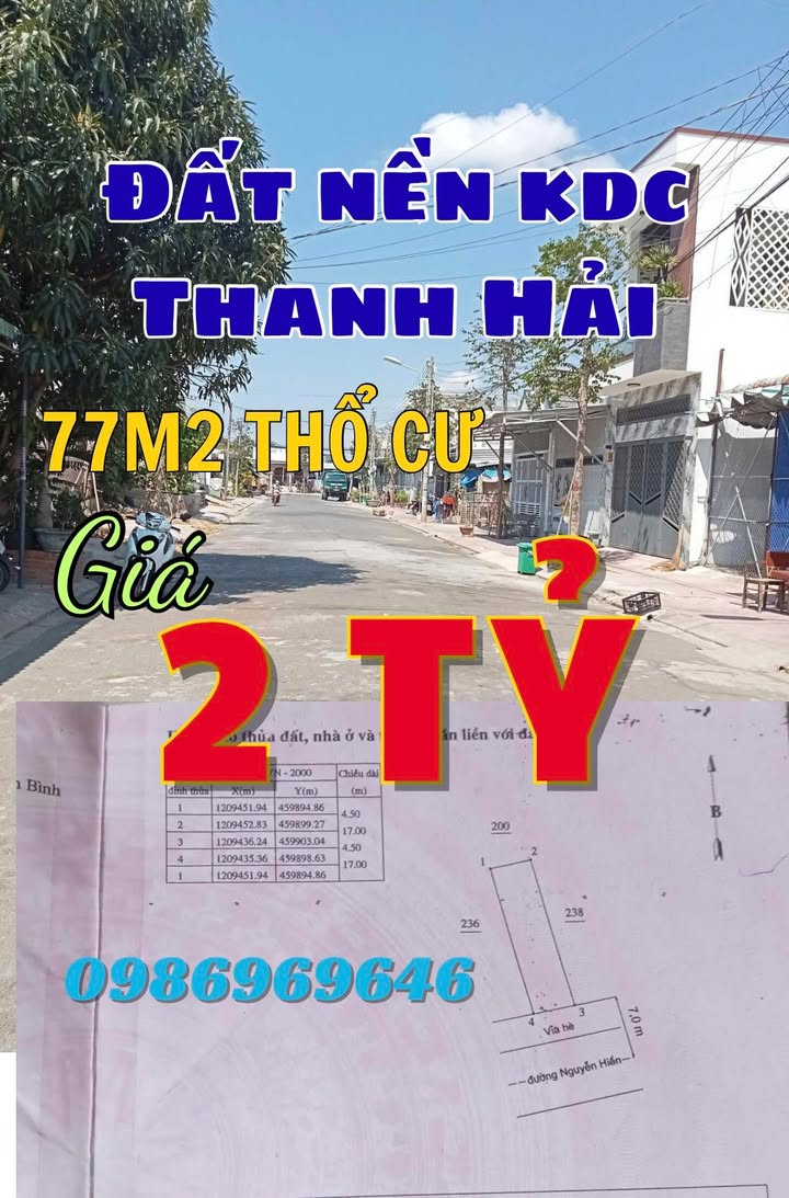 Đất Nền 77m² Phan Thiết - Cách Biển 250m, Giá 2 Tỷ