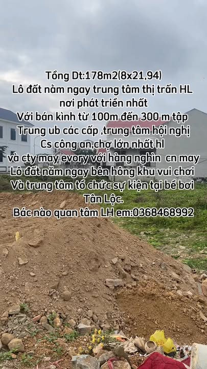 Đất Vàng 178m² Trung Tâm Thị Trấn Hà Long, Thanh Hóa - Sẵn Sàng Đầu Tư