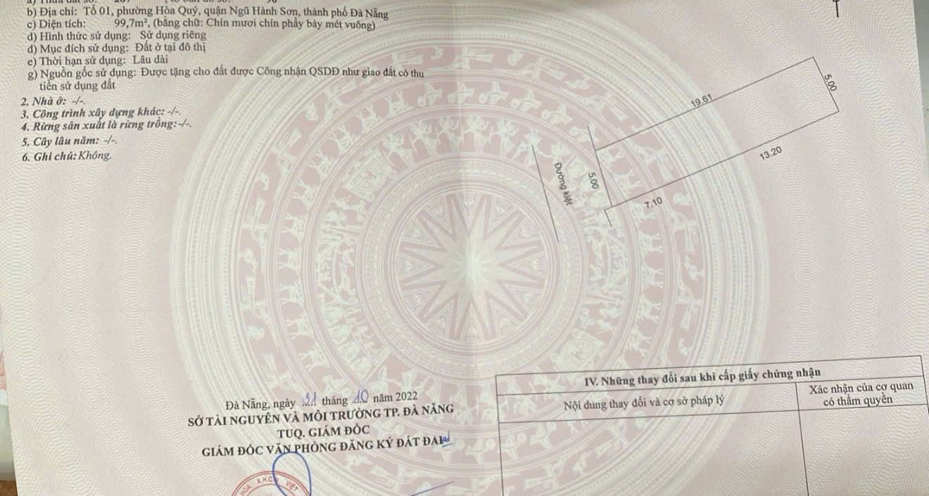 Đất Nền Hòa Quý Đà Nẵng 100m² - Sẵn Sàng Xây Dựng, Giá 3.65 Tỷ