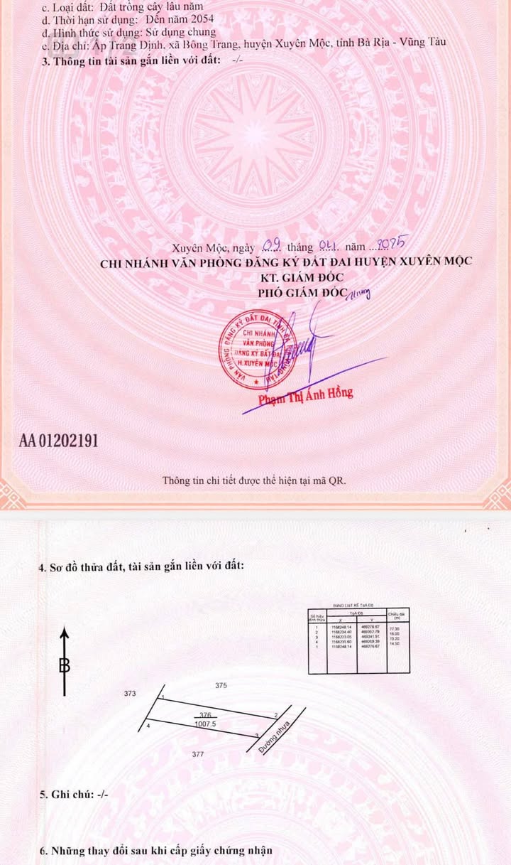 Đất Vàng Xã Bông Trang 1000m² - Sổ Hồng Riêng, Mặt Tiền Nhựa