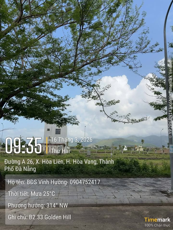 Đất Nền Golden Hills Đà Nẵng 125m² - View Kênh Phong Thủy Tốt