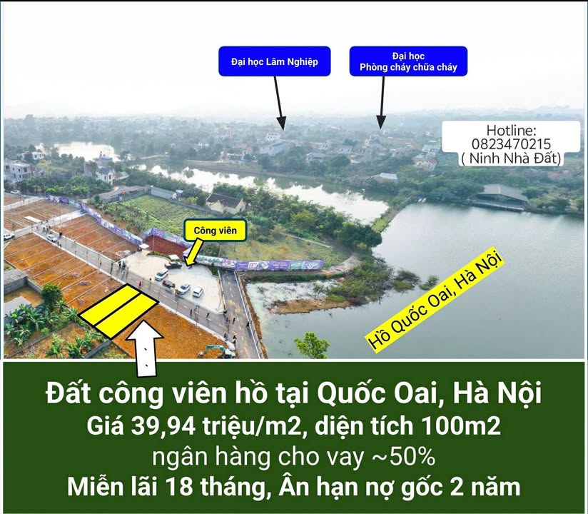Bán Đất Nền View Hồ Đông Yên, Quốc Oai - 110m² Giá 3 Tỷ